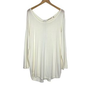 Soft Surroundings Womens Zip Back Tunic Knit Top Size Large Long Sleeve
